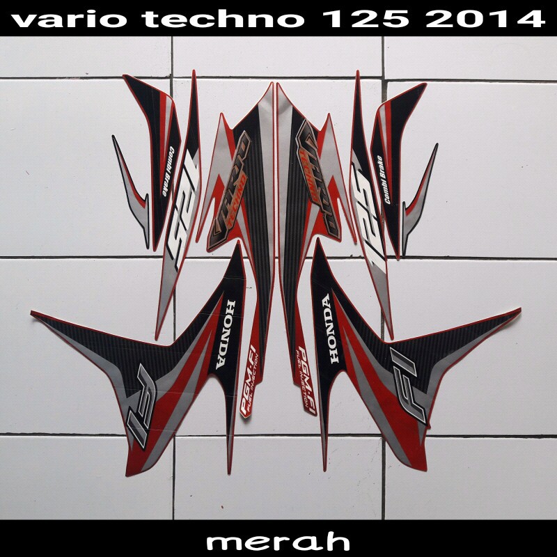 stiker body motor vario techno 125 2014 merah