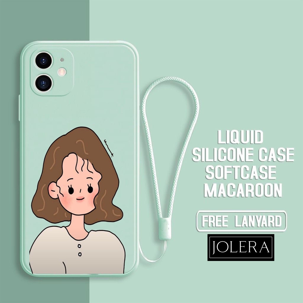 JOLERA FASHION CASE CARTOON SERIES SOFTCASE LIQUID + TALI LANYARD SILICON UNTUK TIPE HP OPPO A5S/A3S