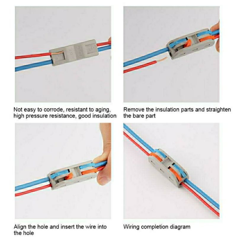 wago 2-2 pin terminal sambungan kabel