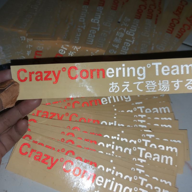 Stiker cutting CRAZY CORNERING TEAM cuting sticker bahan reflektive