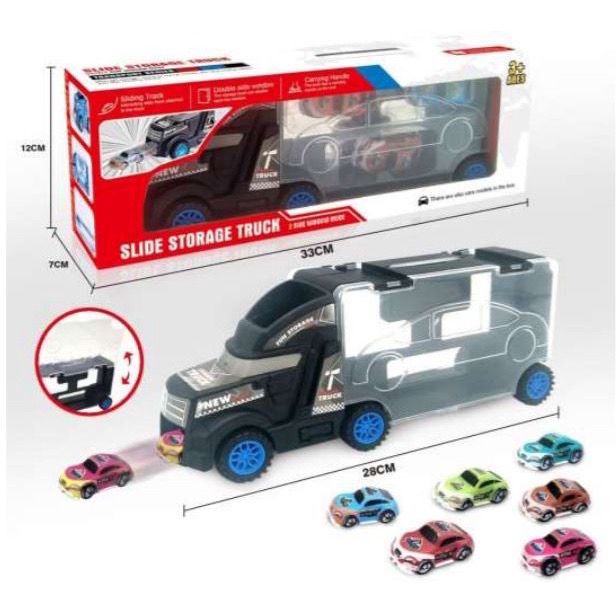 Mainan Mobil SLIDE STORAGE CAR Truk Besar Sliding &amp; Pull Back Car New Car Slide Storage Mobil Perosotan