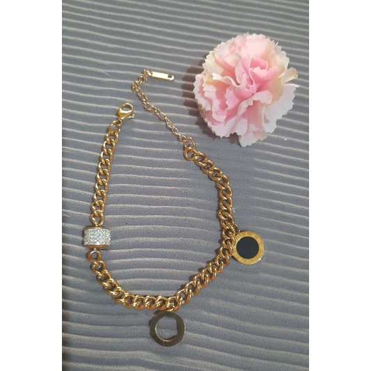 Gelang Tangan Titanium Wanita Model Bulgari Kekinian/Terlaris
