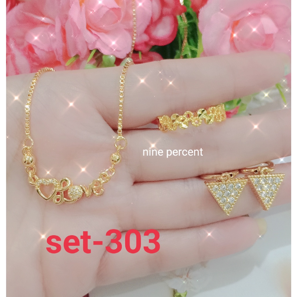 TERLARIS SET PERHIASAN WANITA /AKSESORIS PERHIASAN FASHION 3 IN 1/KALUNG/ANTING/CINCIN