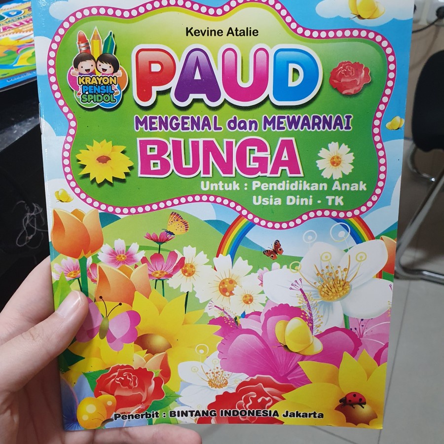 

Buku edukatif paud mengenal dan mewarnai bunga