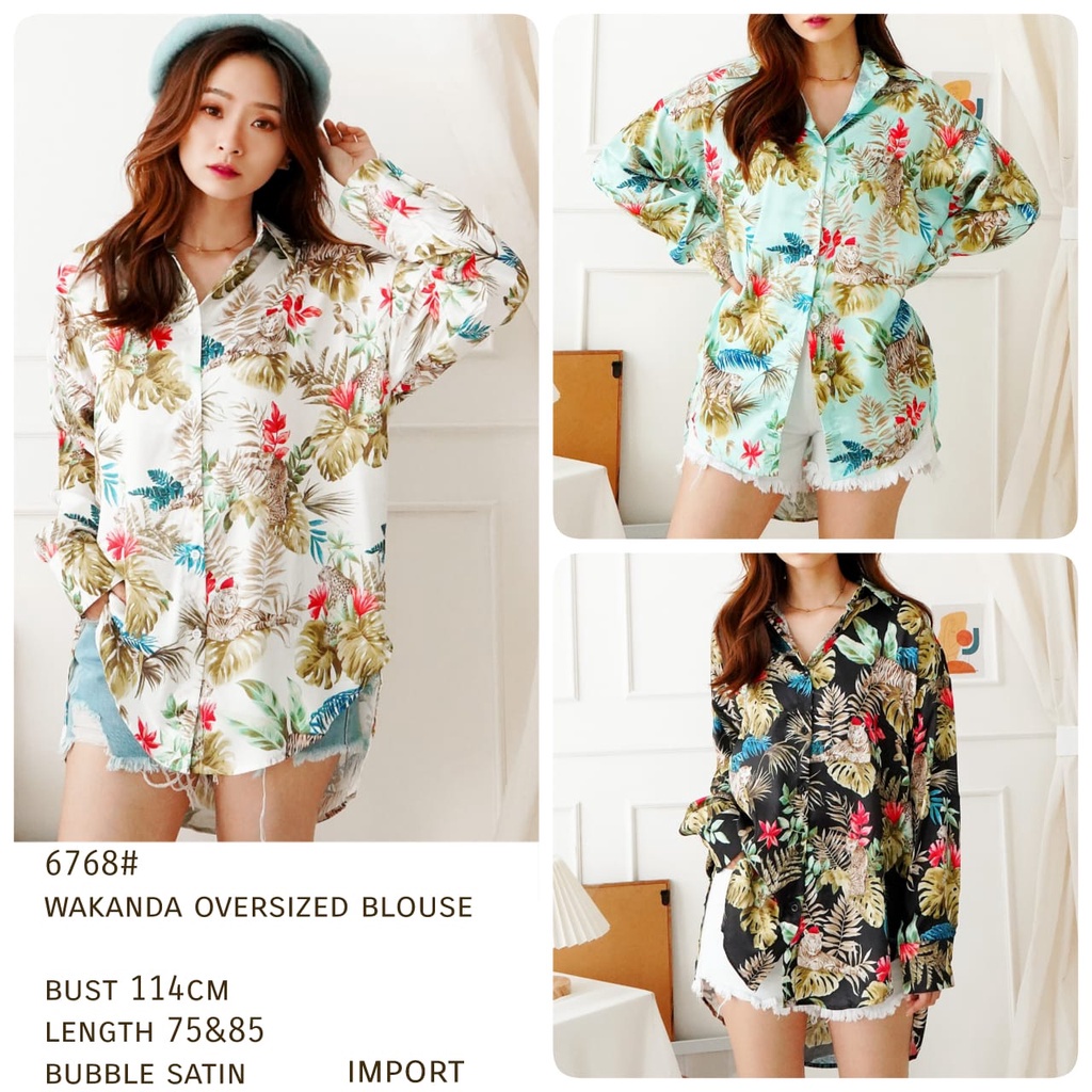 TM 6768 Kemeja Wakanda oversized shirt import