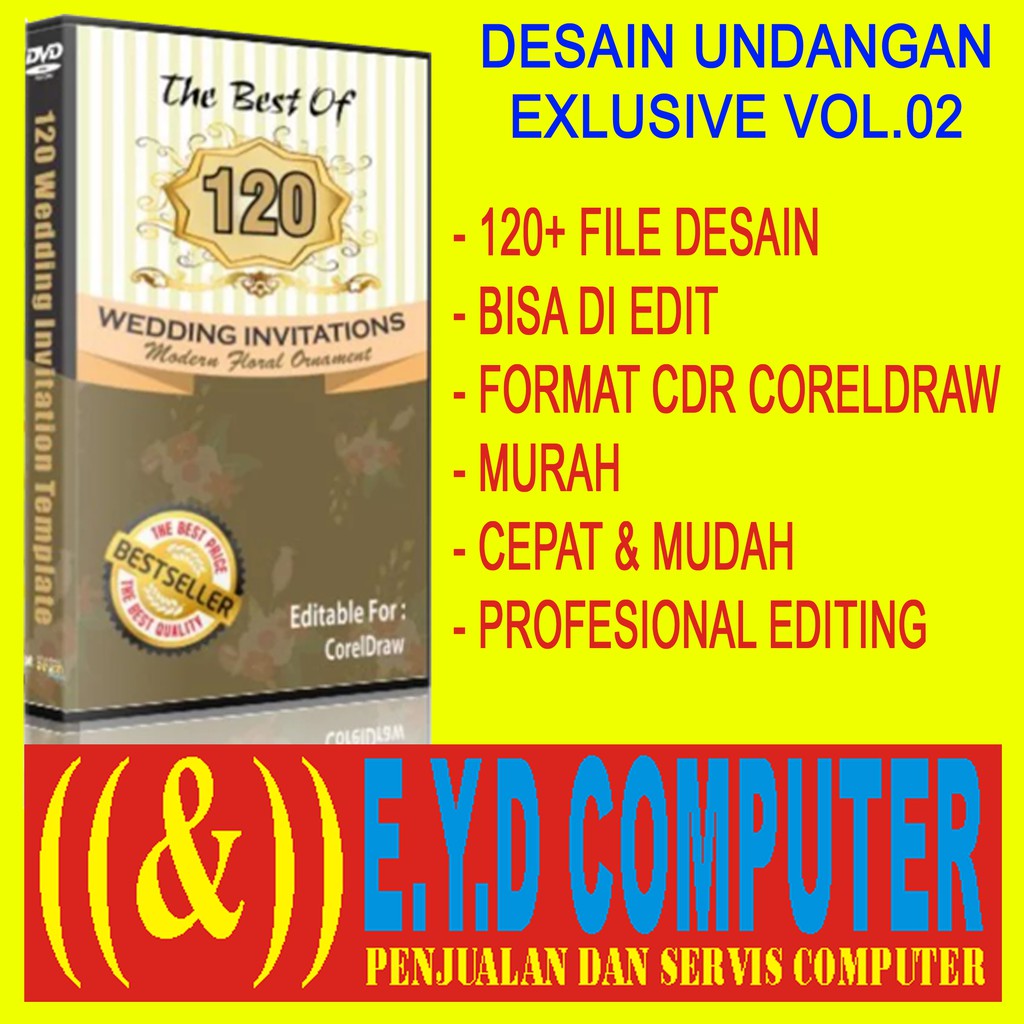 600 Template Desain Undangan Siap Edit Format CDR Shopee Indonesia