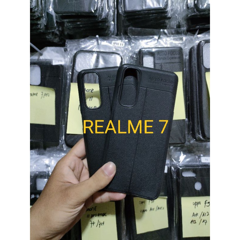 Casing Auto Focus Leather Case Realme 7 SoftCase kulit
