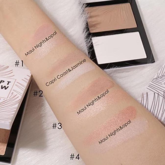 FOCALLURE Powder Countour &amp; Highlight Pallete Duo Series Hasil Akhir Alami Menyempurnakan Pipi yang Berkontur