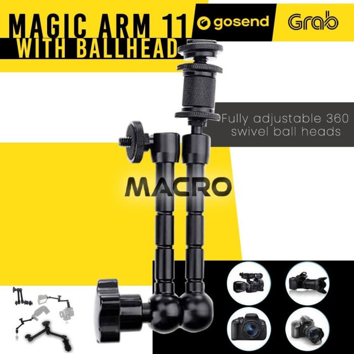TRIPOD Magic Arm 11" With Ballhead And Shoe Adapter (G9Q8) Tripot selfie Tripot mini Tripot komplit 
