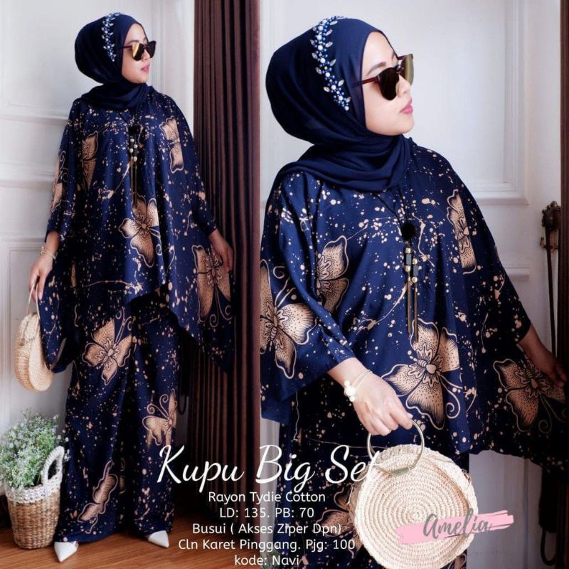 [COD] ORI NAURA SET KUPU BIG TIEDYE RAYON SETELAN CP WAKA MOTIF