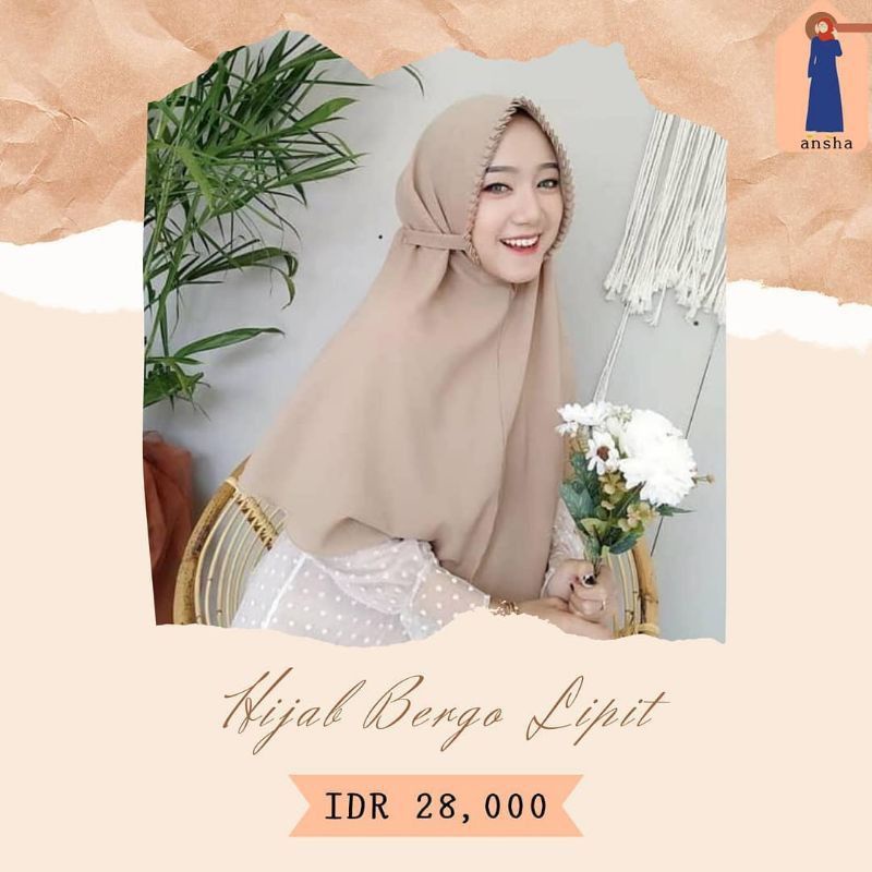 HiJAB INSTAN BERGO KCB LIPIT