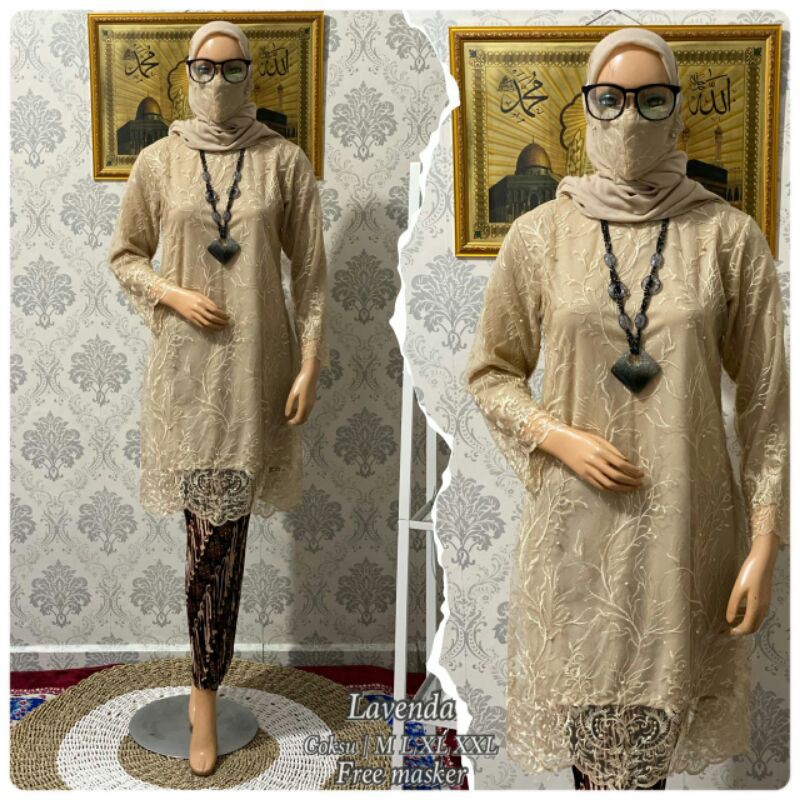 KEBAYA TUNIK TILE/BAJU KEBAYA TILE PESTA MEWAH MURAH/ KEBAYA TILE/ BAJU KEBAYA ATASAN SAJA