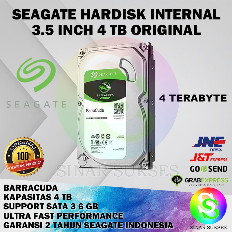 SEAGATE BARRACUDA HARDISK INTERNAL PC 4 TB 4TB SATA MURAH