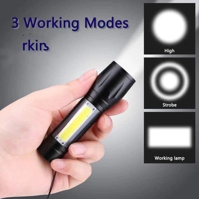 Lampu Senter Mini XPE dan Cob Led ZXT 513 USB Charger Senter Swat Mini