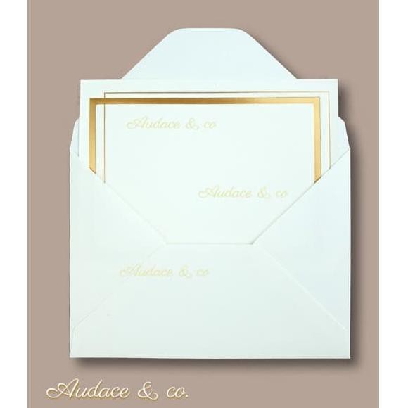 

Flash Sale - 9 Pcs/Set Kartu & Amplop Kartu Ucapan Kosong "Gold Frame