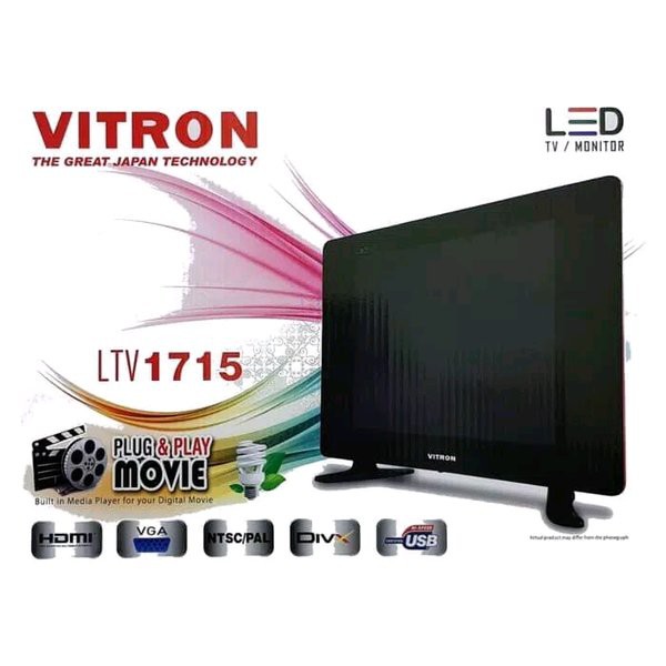 Spesial VITRON LED TV 17 INCH USB HDMI VGA FREE ANTENA DALAM ATAU KABEL HDMI  Terlaris