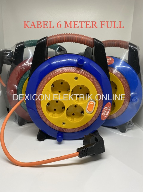 Kabel gulungan/roll kabel/Venus 6 mtr/box kabel/termimal colokan listrik/colokan listrik/stop kontak