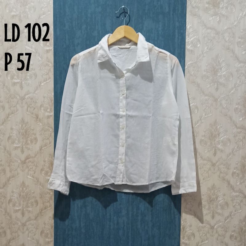 Kemeja Wanita Preloved / Thrift-Putih tipis