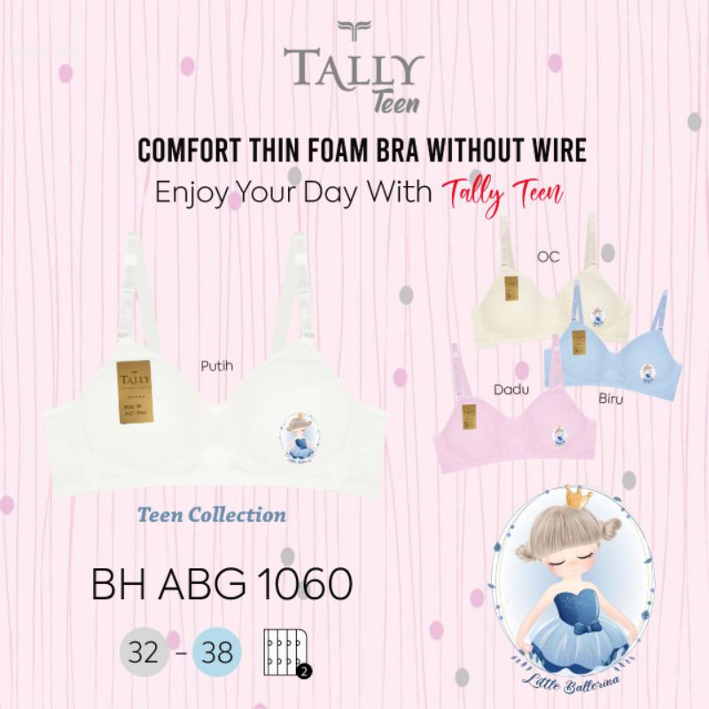 TALLY BRA BH REMAJA 1060 ABG | TANPA KAWAT | TANPA BUSA | KAIT 2 | SIZE 32 - 38