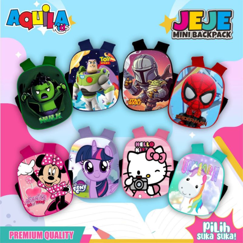 OPEN PO JEJE MINI BACKPACK / TAS ANAK PAUD TK / TAS KECIL ANAK / RANSEL SEKOLAH / TAS KE MALL
