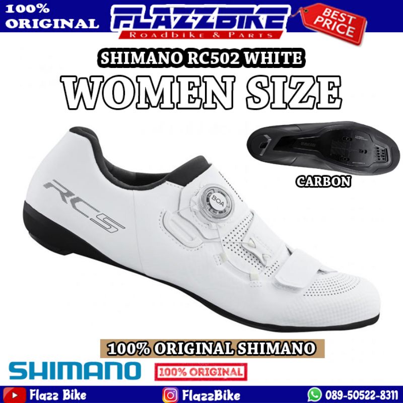 SHIMANO RC502 WOMEN SIZE 37 38 39 40 WHITE - Sepatu Cleat Roadbike Shoes Putih RC5 RC 502