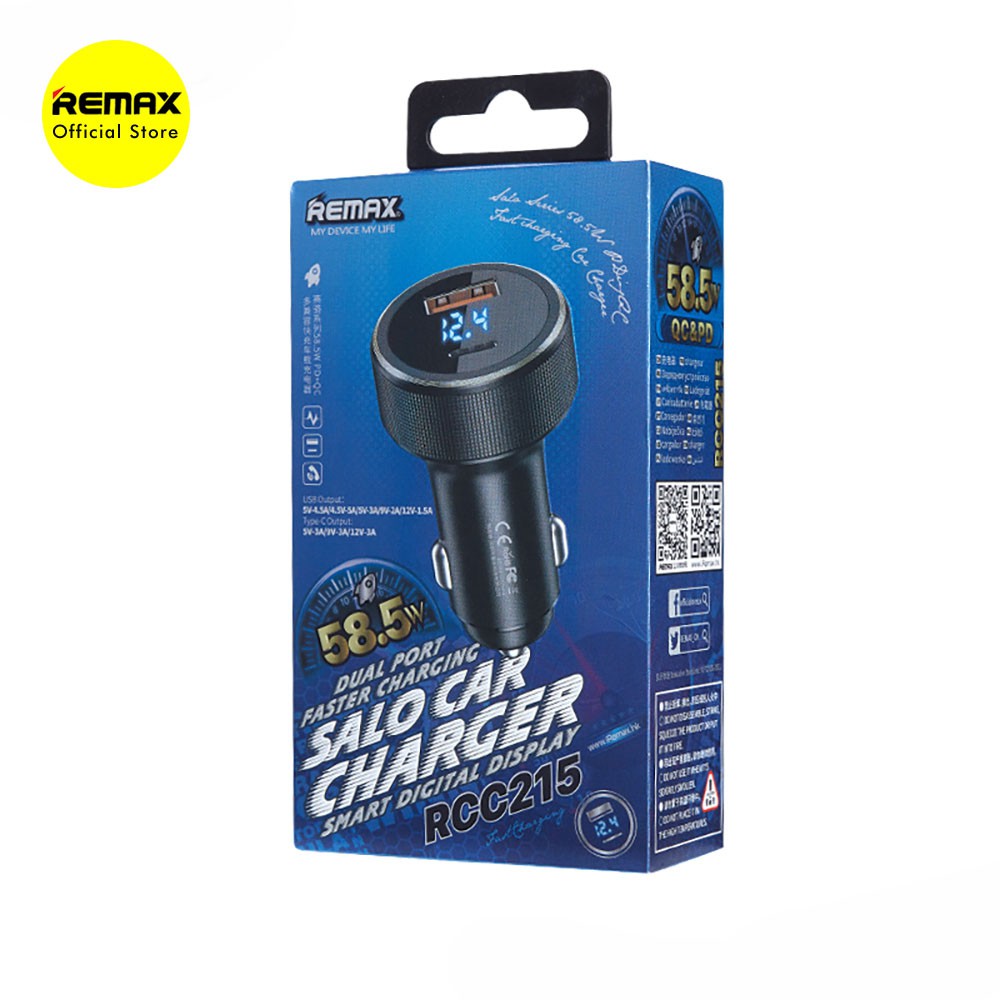 REMAX Salo Charger Mobil PD 58.5W Port USB &amp; Type-C RCC215