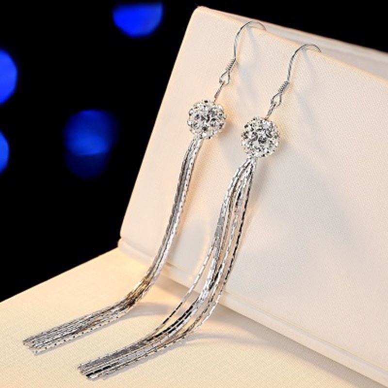 925 anting perak sterling anting-anting wanita dengan perhiasan fashion berlian-J