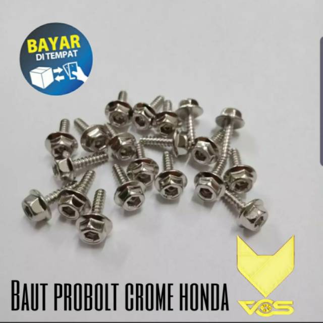 [20 Biji] Baut Body Crome Buat Motor Honda Yamaha Beat Vario Scoopy Mio j Soul Fino dll
