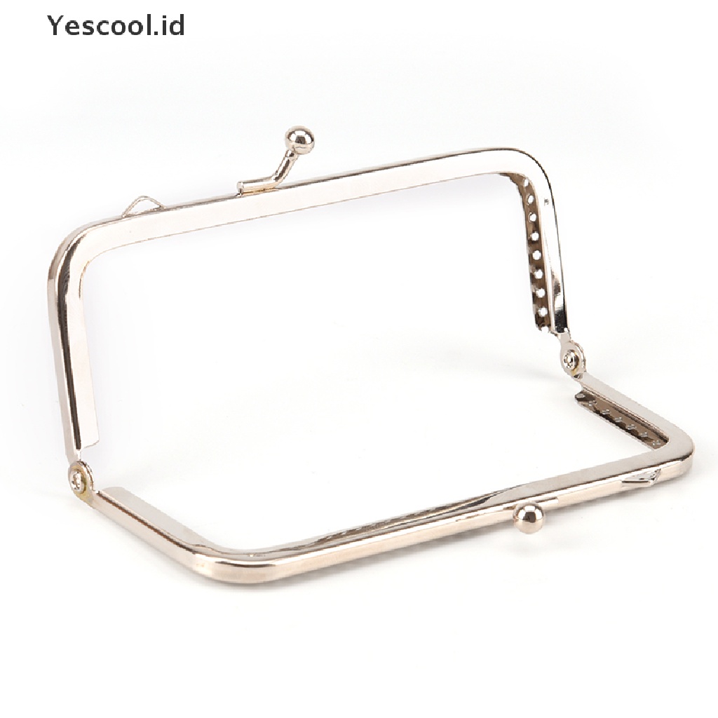 1 Pc Bingkai Kunci Clasp Bahan Metal Alloy Warna Silver Gaya Retro Untuk Kerajinan Tas Dompet