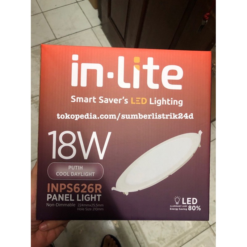 Lampu led panel light inlite 18watt INPS 628R 626R downlight tanam plafon 18 w inbow in lite