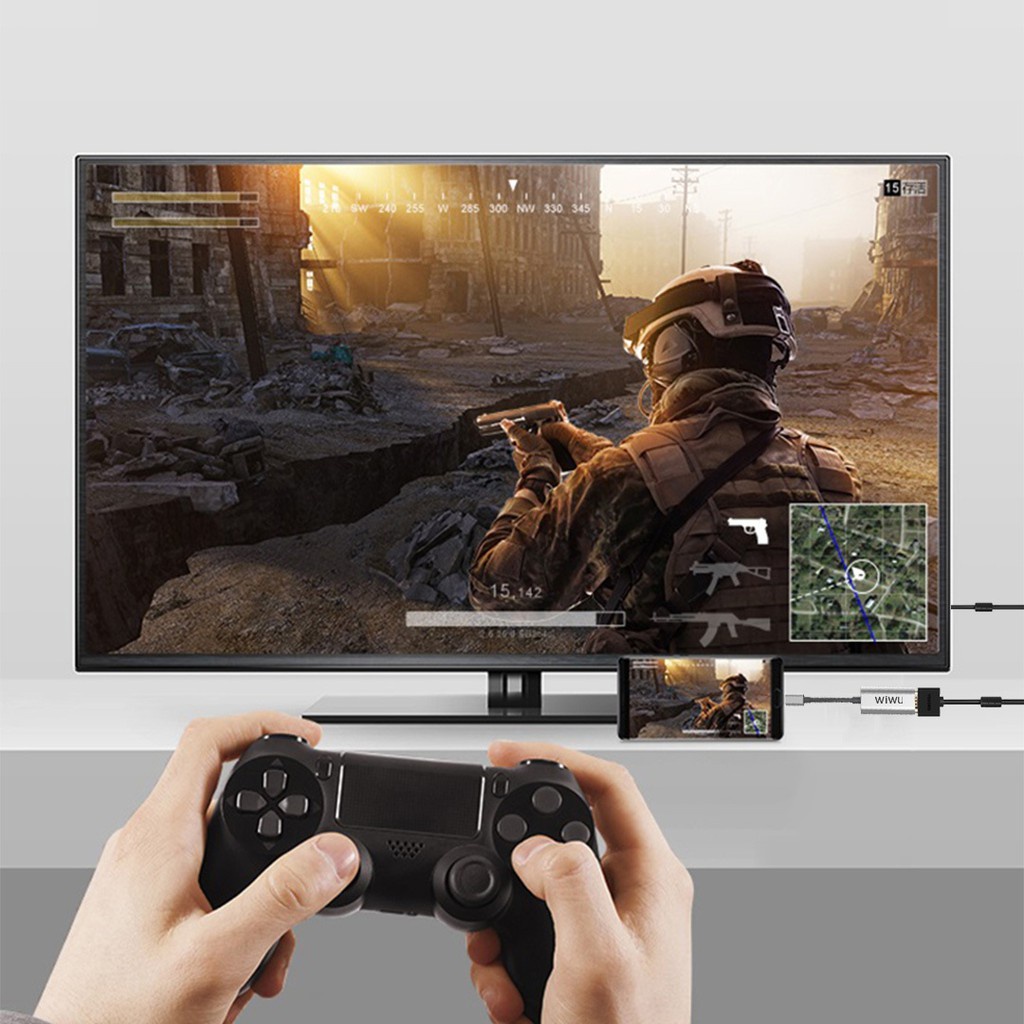 WIWU ALPHA HDMI - Hub Adapter USB-C to 4K HDMI Connector Cable - Kabel Adapter USB Type-C ke HDMI