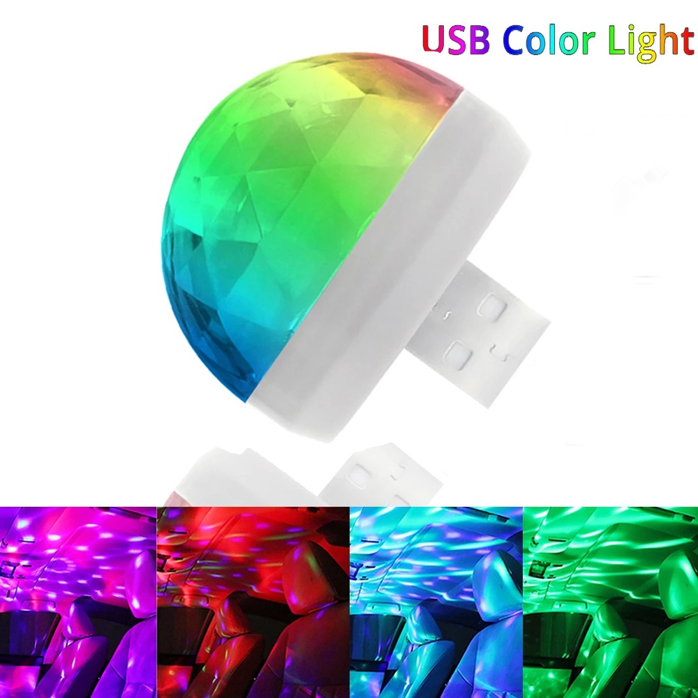 Lampu DJ Led usb Warnawarni Dengan Kontrol Suara Untuk interior Mobil