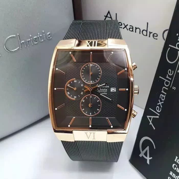 Jam Tangan Pria Alexandre Christie Original New Model Square AC7285