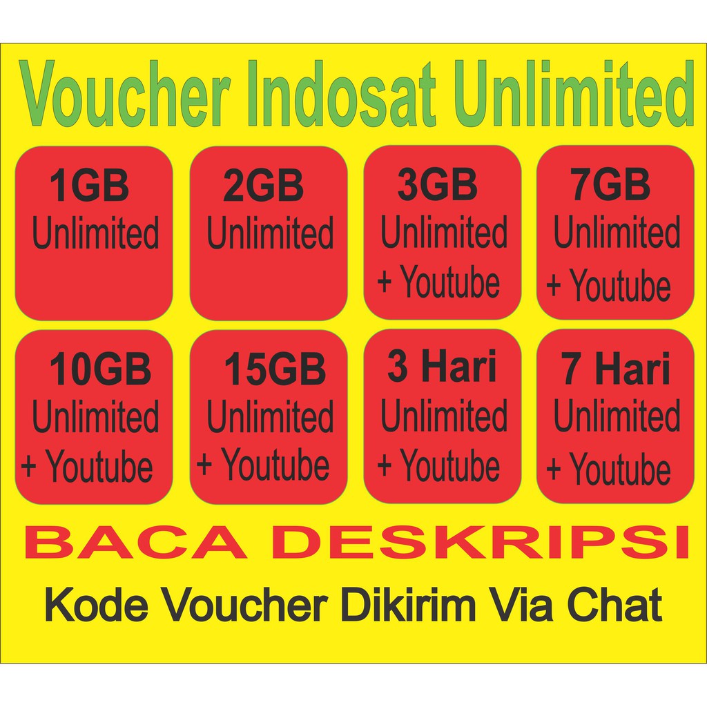 Voucher Kuota Data Indosat Unlimited dan Freedom Termurah Terlengkap