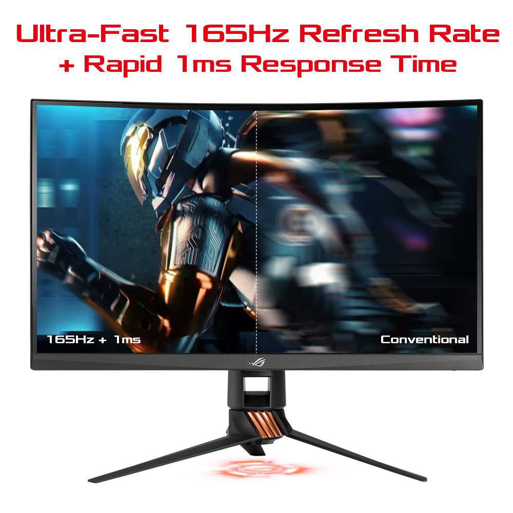 ASUS ROG Swift PG27VQ Curved Gaming Monitor 27 inch 2K WQHD (2560x1440), overclockable 165Hz, 1ms