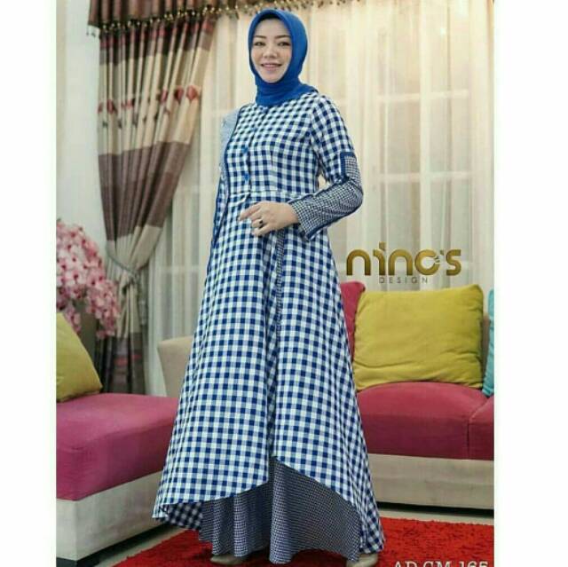 MAXI HASANAH MAXI DRESS MUSLIM GAMIS KOTAK SIMPLE FASHION MUSLIM WANITA MURAH KEKINIAN GAMIS SANTAI