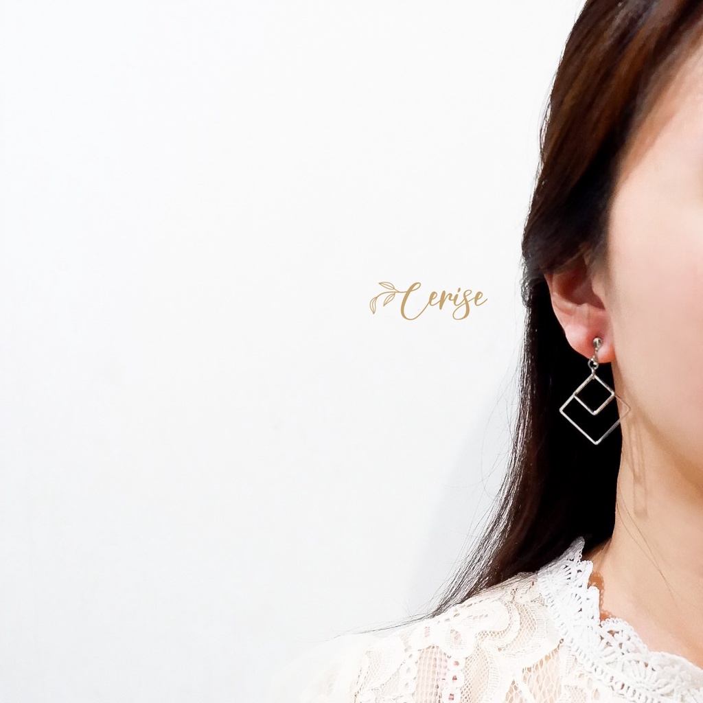 Namira Earrings | Anting jepit gantung korea gold silver cantik aksesoris wanita korean style trendy stylish