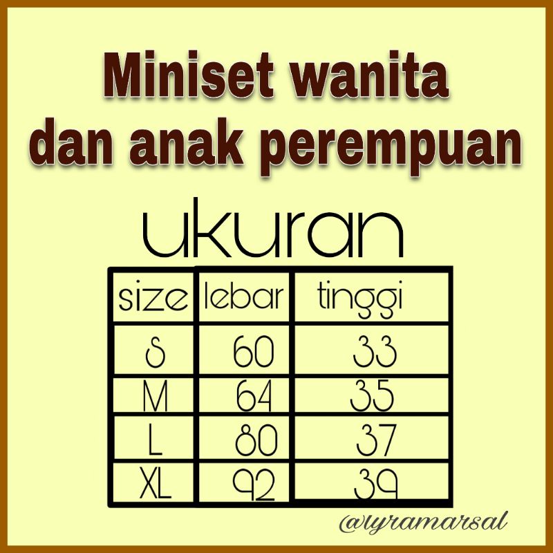 MINISET WANITA MURAH