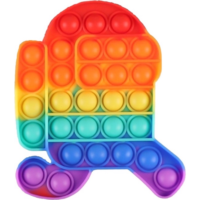 NEW POP IT/pop it fidget/viral/tiktok/mainan murah/mainan hits-AmongUs Run Rainbow