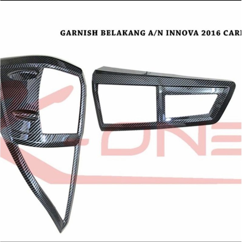 Garnish lampu carbon lampu belakang All New Innova reborn 2016