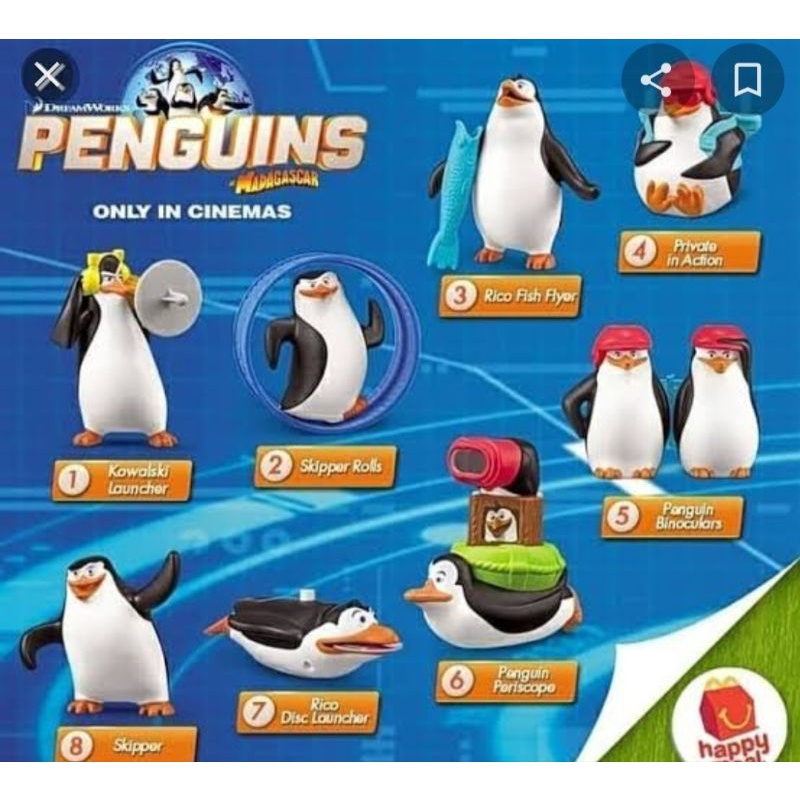 PINGUINS MADAGASCAR PINGUIN MAINAN MCD HAPPY MEAL
