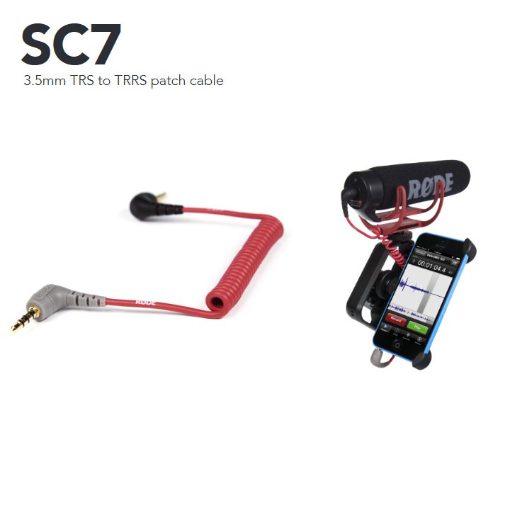 RODE SC7 3.5mm TRS to TRRS patch cable