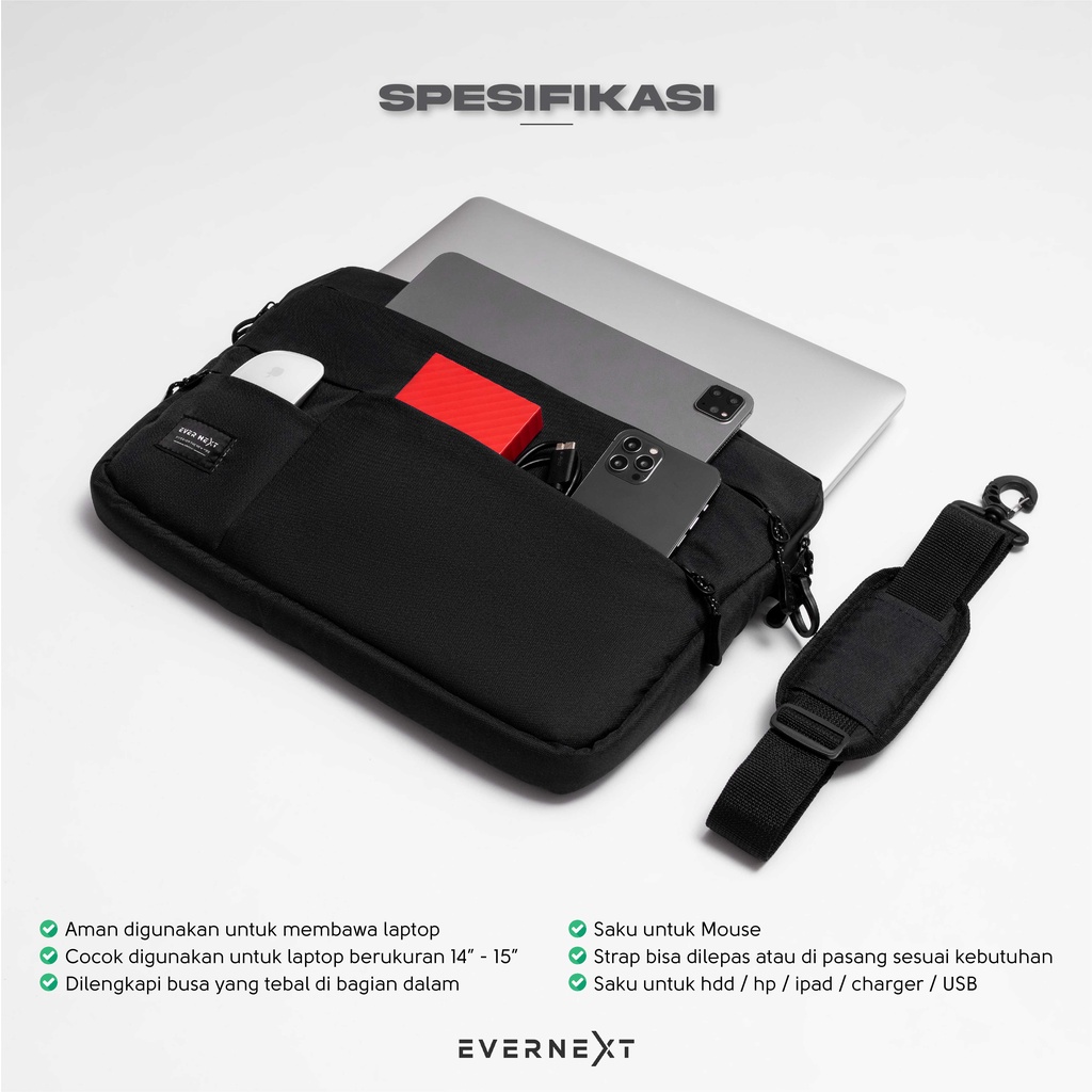 Tas Laptop Waterproof Case Laptop Macbook Air Pro Asus ROG Acer Lenovo Huawei Samsung Tas Selempang Jinjing Tenteng Laptop 13 14 15 15.6 inch