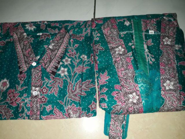 Sarimbit Couple Batik Keluarga/family Gamis Muslim Kd Melati Toska