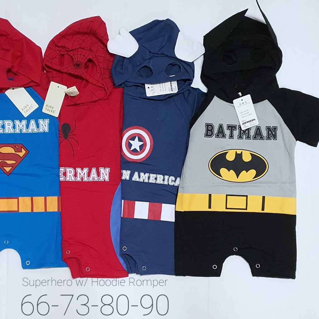 Superhero With Hoodie Rompers/ Rompers Superhero Anak