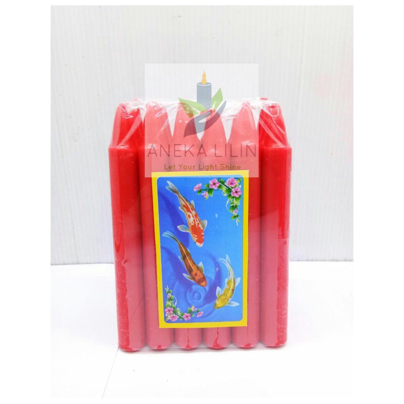 Lilin Merah Polos/ Lilin Ibadah (Isi 18 Pc)