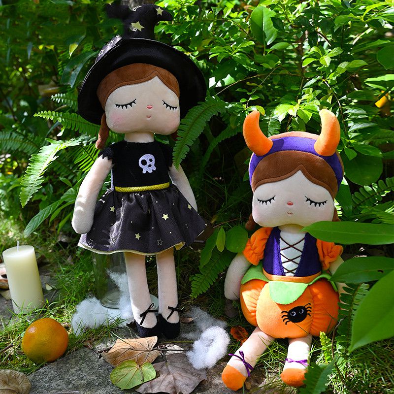 Halloween Decoration Witch Pumpkin Doll Plush Toys Cute Girl Stuffed Toys