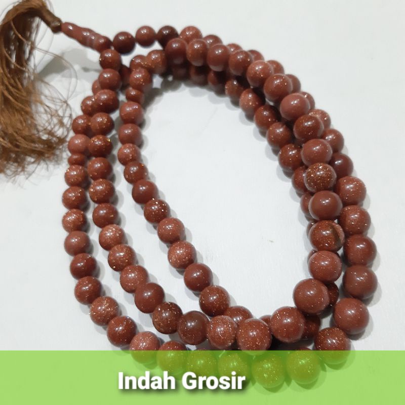 TASBIH BATU PASIR MAS 10MM 99BUTIR