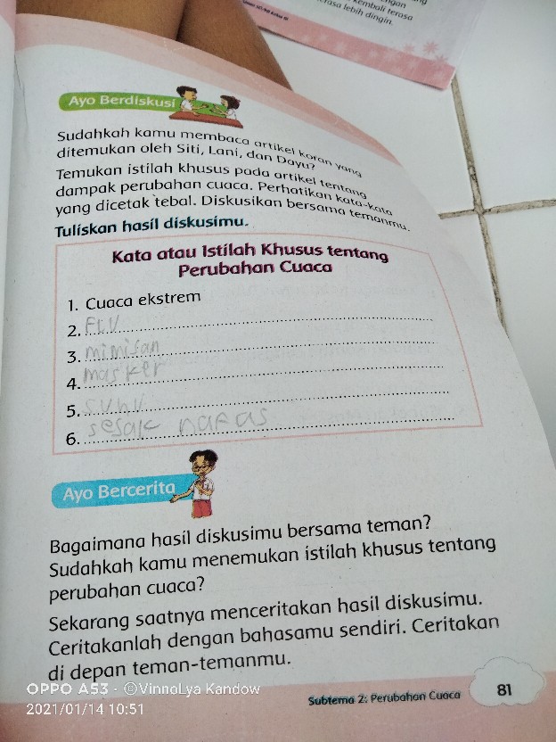 Buku Tematik Sd Kelas 3 Tema 5 Cuaca Revisi 2018 Semester 2 Shopee Indonesia