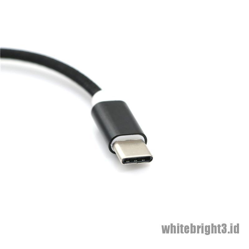 &lt; White3 &gt; Adapter USB Tipe-C Ke Jack Audio AUX 3.5mm Untuk Headphone